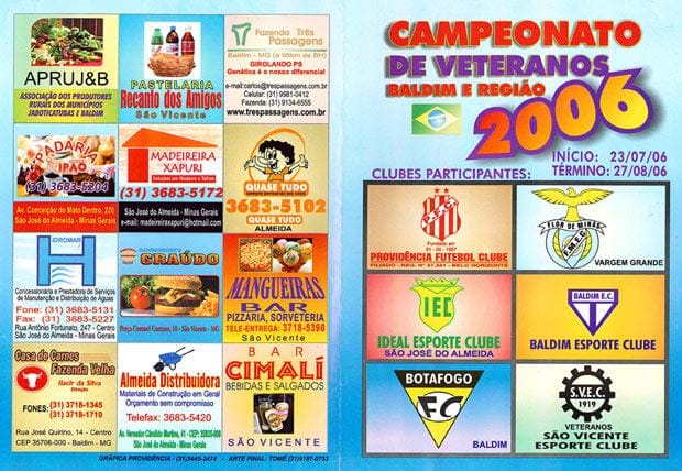 Baldim e São Vicente: Campeonato de futebol veteranos.