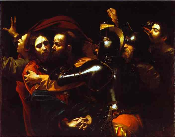 A Traição de Cristo. 1602-1603. Óleo sobre tela