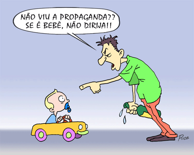 Campanha contra o consumo de álcool no transito – Charge