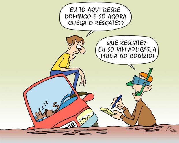 Enchentes em São Paulo: charge