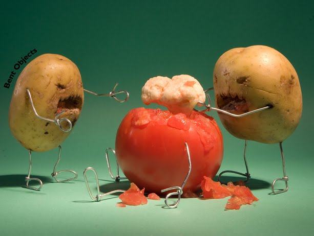 Terry Border escultura com batatas assassinas