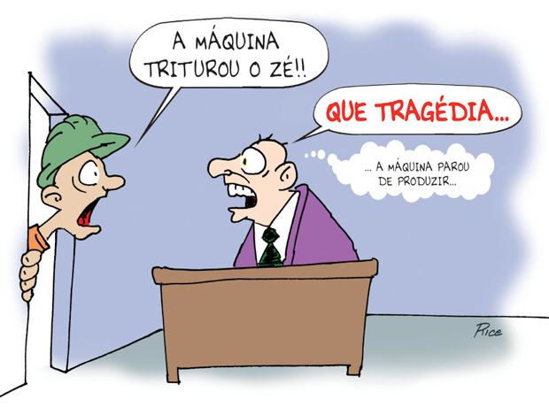 Tragédia, acidente de trabalho: charge