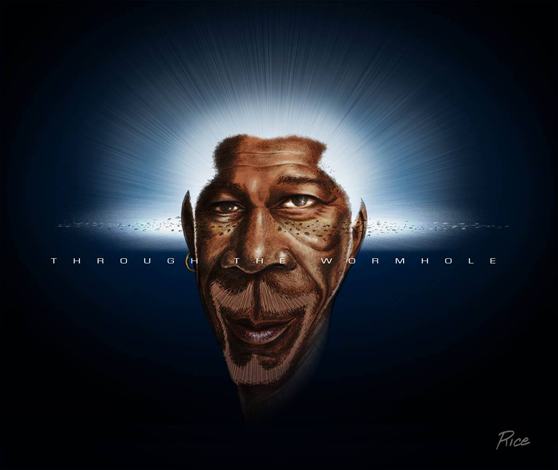 Caricatura genial de Morgan Freeman por Rice Araújo