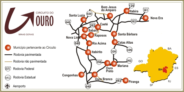 Circuito do Ouro recebe sinalização turística